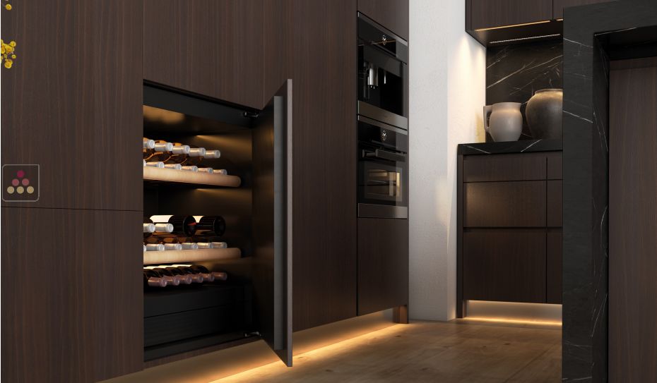 Single temperature built in wine cabinet for ageing or service - Panelable door