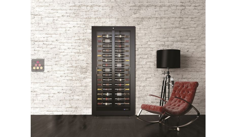 Built-in multi-temperature wine display cabinet for storage or service - 36cm deep - Mixed shelves