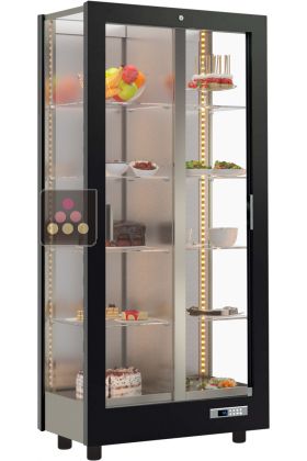 Refrigerated display cabinet for snacks and desserts presentation - 3 glazed sides - Magnetic and interchangeable cover