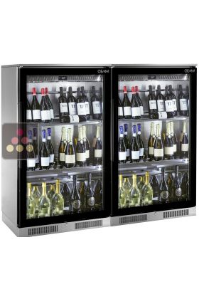 Combined single or multi-temperature wine service cabinet