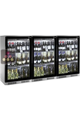 Combined of 3 single or multi-temperature wine service cabinet