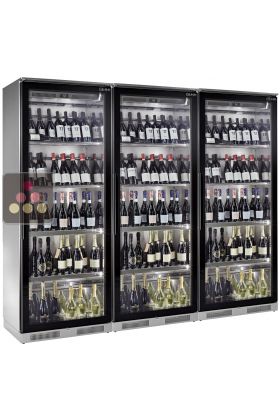 Combined of 3 single or multi-temperature wine service cabinet