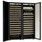 Combination of 2 single temperature wine cabinets for ageing or service - Sliding/inclined shelves - Full Glass and solid door