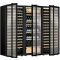 Combination of a 2 single temperature wine cabinet and a 3 temperatures multipurpose wine cabinet - Mixed shelves - Full Glass door