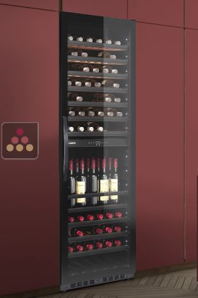 Dual temperature wine cabinet for storage and/or service - Full Glass door