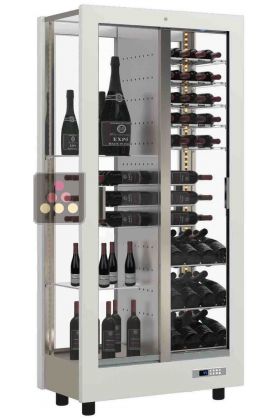 Professional multi-temperature wine display cabinet - 4 glazed sides - Magnetic and interchangeable cover