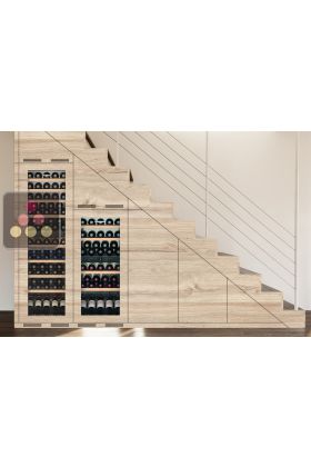 Combination of 2 built in wine cabinet for wine storage and service - Fully integrated
