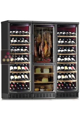 Built-in combination of 2 wine cabinet, and 1 cheese & cold cuts cabinet