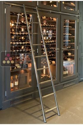 Supply and installation of  Stainless steel Tube and ladder on the upper part of custom made wine cabinet