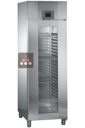 Forced-air commercial refrigerator with glass door - Stainless steel interior and exterior - 465L