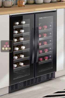 Built-in dual temperature wine cabinet for storage and/or for service - Full Glass door