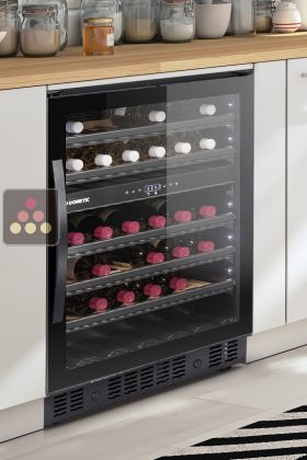 Built-in dual temperature wine cabinet for storage and/or for service - Full Glass door