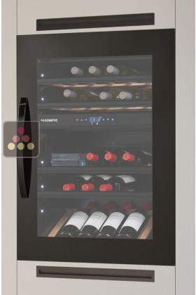 Self-ventilated column built-in dual temperature wine cabinet - Full glass door