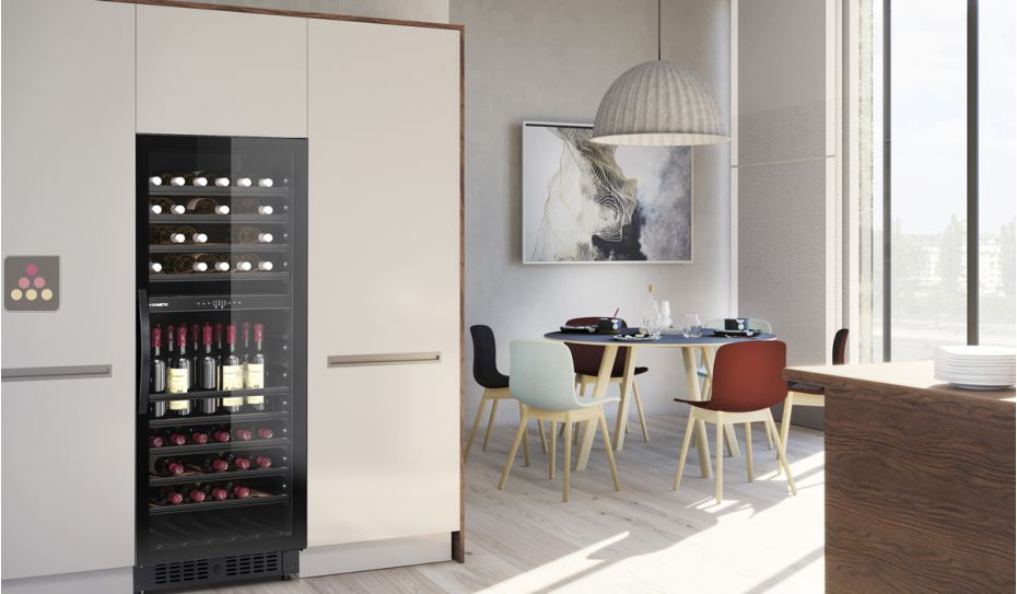 Dual temperature wine cabinet for storage and/or service - Full Glass door