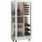 Multi-temperature wine display cabinet for service and storage - 3 glazed sides - Mixed shelves - Wooden cladding