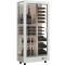 Multi-temperature wine display cabinet for service and storage - 3 glazed sides - Mixed shelves - Wooden cladding