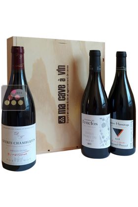 3-bottle Wooden box Introduction to Terroirs : Chablis 1er Cru, Gevrey-Chambertin, Crozes-Hermitage