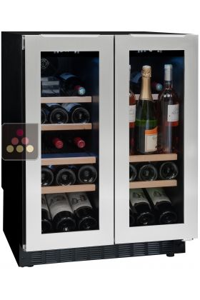 Dual temperature wine service cabinet