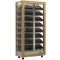 Multi-temperature wine display cabinet for service and storage - 3 glazed sides - Inclined bottles - Wooden cladding