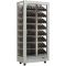 Multi-temperature wine display cabinet for service and storage - 3 glazed sides - Inclined bottles - Wooden cladding