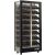 Multi-temperature wine display cabinet for service and storage - 3 glazed sides - Inclined bottles - Wooden cladding