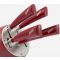 Set of 5 Chef knives + Red leather and stainless steel knives holder