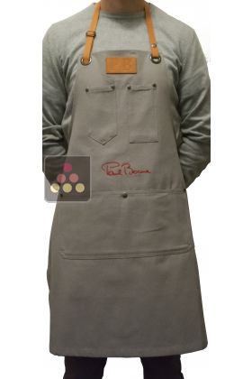 Premium Gray and Leather Apron Paul BOCUSE