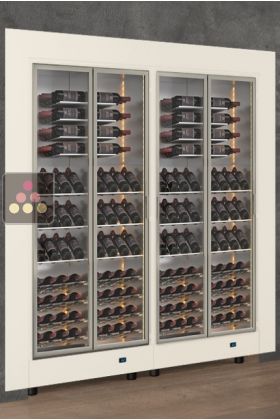 Built-in combination of two modular built in multipurpose wine cabinets