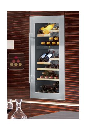 Wine cabinet for the storage and service of wine with 2 temperatures - can be fitted
