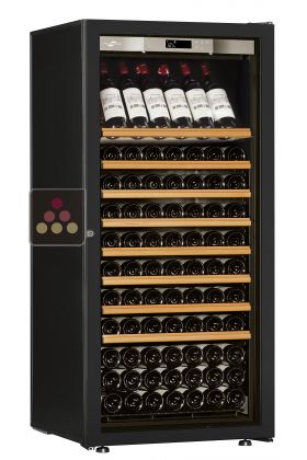 Single temperature wine ageing or service cabinet - Inclined and sliding shelves - Full Glass door