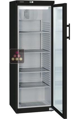 Black forced-air refrigerated cabinet - Glass door - 320L
