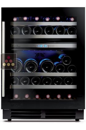 Dual temperature wine cabinet for storage and/or service