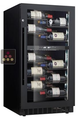 Dual temperature wine service and/or storage cabinet