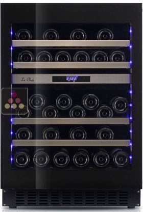 Dual temperature wine cabinet for storage and/or service - Push open door