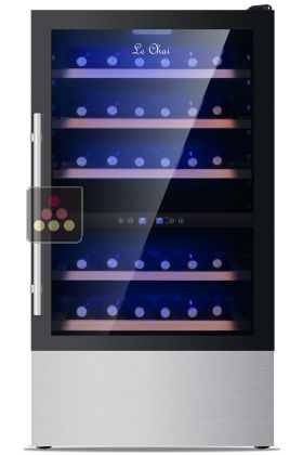 Dual temperature wine cabinet for service