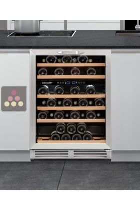 Dual temperature built-in wine cabinet for service