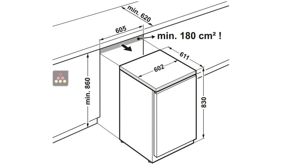 Undercounter commercial freezer - 133L