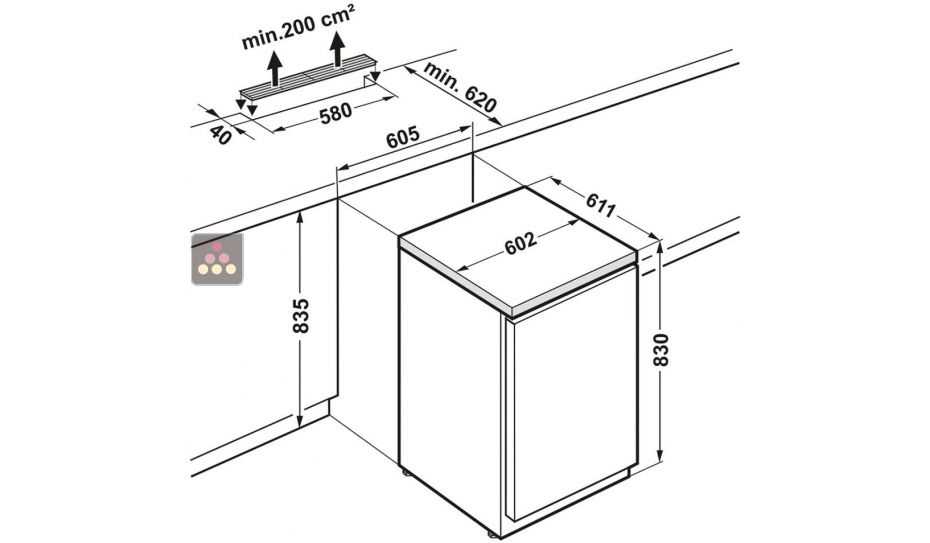 Undercounter commercial freezer - 133L