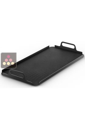 Black coated steel serving tray