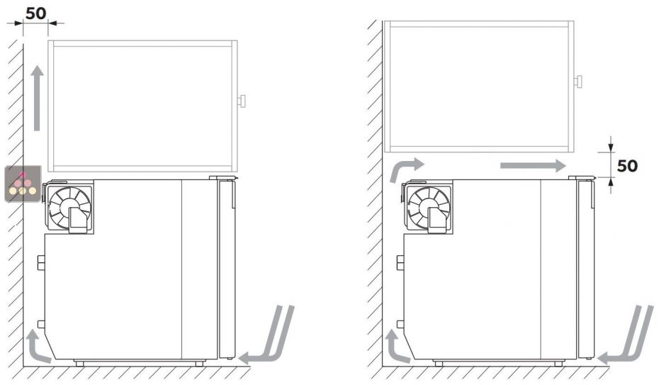 Pull-out fridge and freezer - 50L - DC 12/24V - Stainless steel front panel