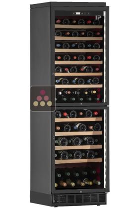 Dual temperature built in wine cabinet for storage and/or service - Sliding shelves