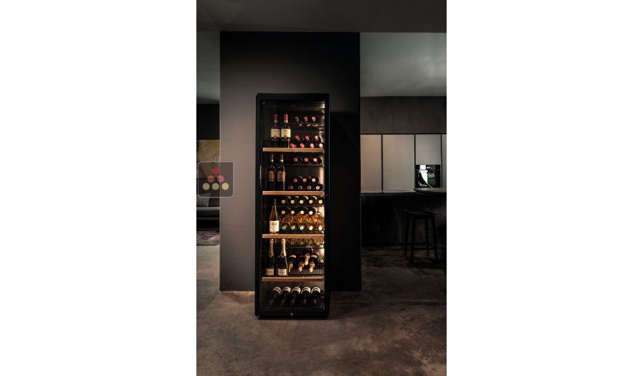 Single temperature wine cabinet for storage or service - Inclined bottles