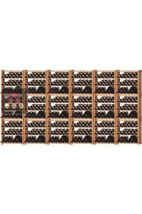 Set of 18 modular beechwood racks for 630 bottles