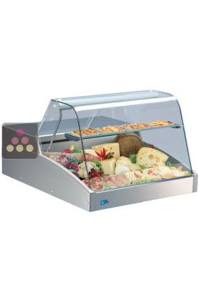 Refrigerated counter for sensitive products - Width 150cm - Curved glass