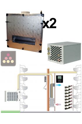 Air conditioner for wine cellar up to 2900W with ducted evaporator - Vertical ducting
