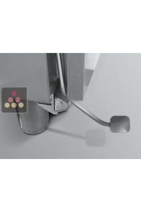 Foot pedal opener for commercial freezer or refrigerator