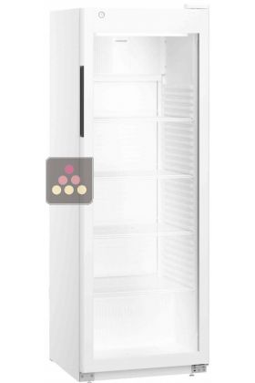 White forced-air refrigerated cabinet - Glass door - 250L