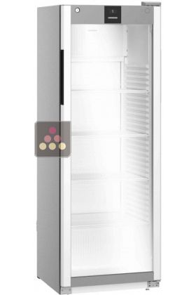 Silver forced-air refrigerated cabinet - Glass door with side LED light - 250L
