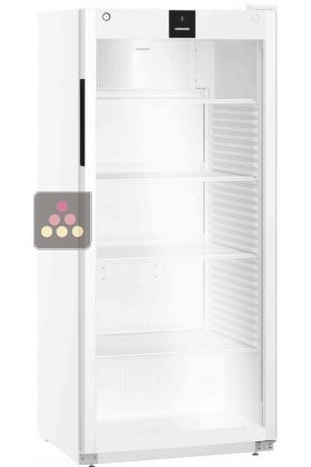 White forced-air commercial refrigerator - Glass door with side LED light - 432L