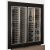 Built-in combination of 2 professional multi-temperature wine display cabinets - Mixed shelves - Flat frame